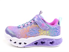 Skechers lavender multi heart sneaker med blink